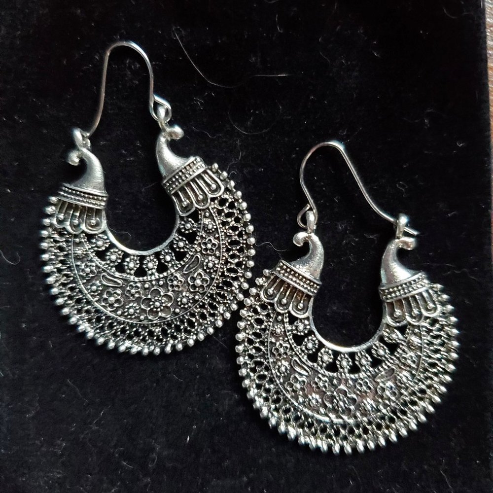 Silver Hook Clasp Earrings NWOT